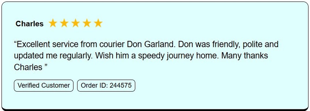 Five-star review from Charles &mdash; click to enlarge